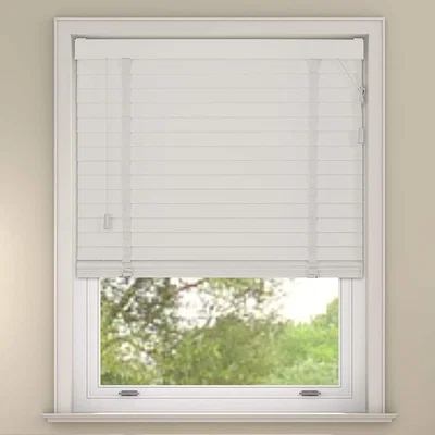 The Range White Faux Wood Venetian Blinds with Tapes - White / 60cm