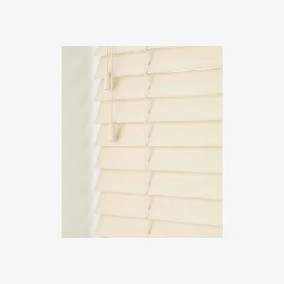 The Range Smooth Finish Faux Wood Venetian Blinds with Strings 130cm Drop - Yellow / 150cm