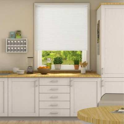 The Range 152cm Drop, 25mm Slat PVC Venetian Blind - White / 75cm