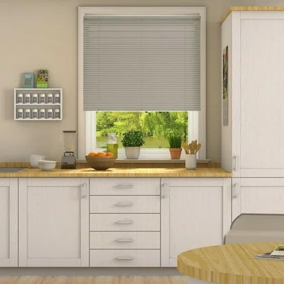 The Range 152cm Drop, 25mm Slat PVC Venetian Blind - Grey / 75cm