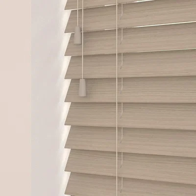 The Range Wooden Venetian Blinds With Strings - Northern Oak / 210cm