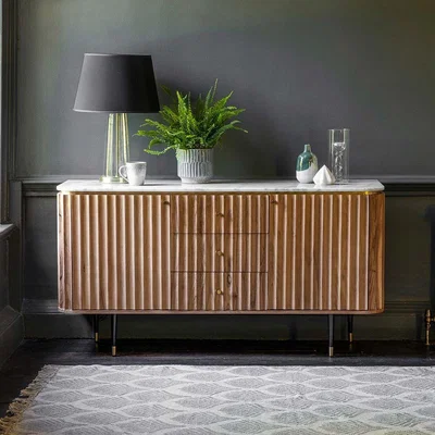 Atkin & Thyme Flute Marble Sideboard