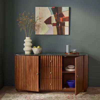 Atkin & Thyme Jude Fluted Marble Sideboard