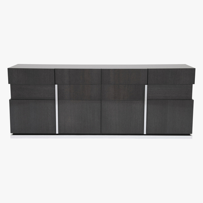 Barker and Stonehouse Borgia 4 Door Koto Wood KD Sideboard, Grey Highgloss