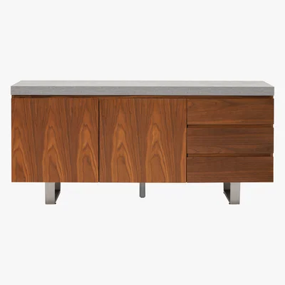Barker and Stonehouse Halmstad Sideboard, Concrete and Walnut