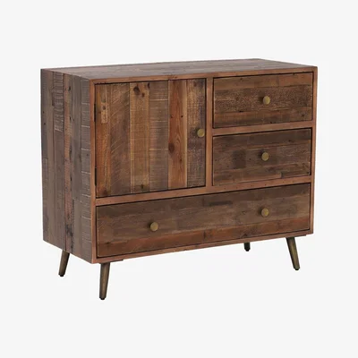 Barker and Stonehouse Modi 3 Drawer & Door Buffet Cabinet, Brown | Barker & Stonehouse