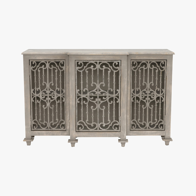 Barker and Stonehouse Versaille Reclaimed Wood and Cast Iron Sideboard, Pine