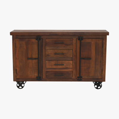 Barker and Stonehouse Little Tree Furniture Hyatt Canning Sideboard with Wheels, Dark Finish