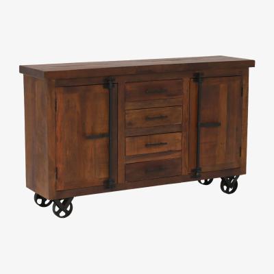 Barker and Stonehouse Hyatt Sideboard On Wheels, Brown | Barker & Stonehouse