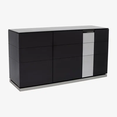 Barker and Stonehouse Carvelle 175cm Buffet Cabinet, Black | Barker & Stonehouse