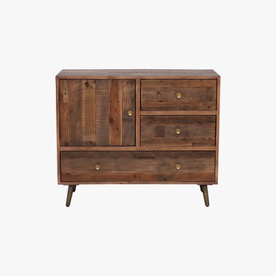 Barker and Stonehouse Modi Reclaimed Wood 3 Drawer, 1 Door Sideboard