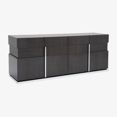 Barker and Stonehouse Borgia 4 Door Koto Wood Sideboard, Grey Gloss | Barker & Stonehouse
