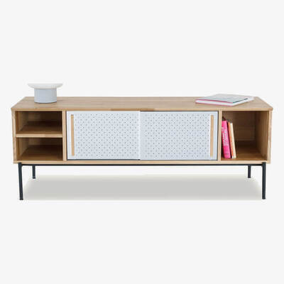 Bombinate.com Oak Venner/Warm White Uribitarte Sideboard
