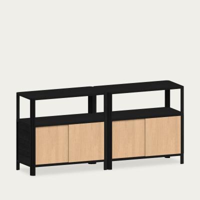 Bombinate.com Black Cloe Sideboard with Natural Wood Doors