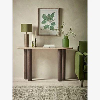 Cox and Cox Travertine Console