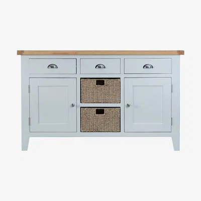 Chiltern Oak Furniture Suffolk Grey Painted Oak 2 Door Large Sideboard