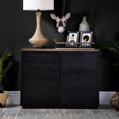 Chiltern Oak Furniture Camden Teak Small 1 Door 3 Drawer Sideboard
