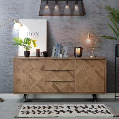 Chiltern Oak Furniture Industrial Oak Large 2 Door 3 Drawer Sideboard