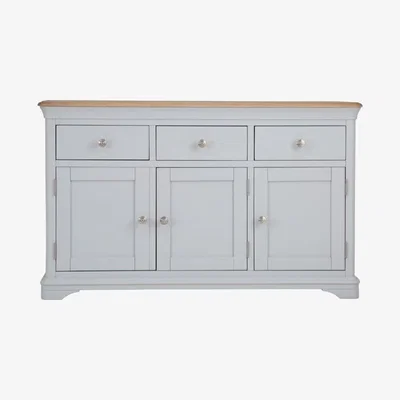 Chiltern Oak Furniture Ashbourne Grey Painted 3 Door Large Sideboard