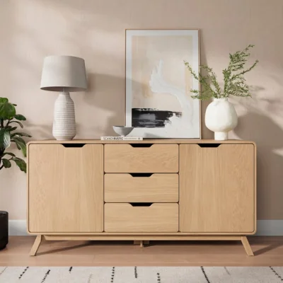 Dunelm Edda Extra Wide Sideboard, Oak Effect