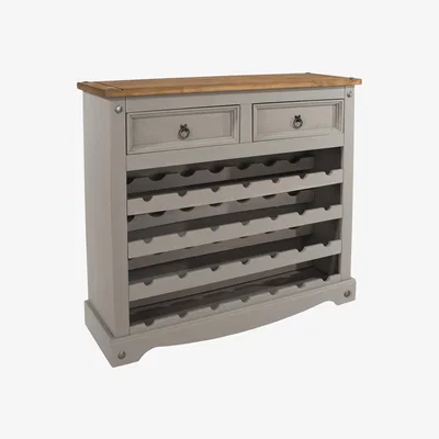Dunelm Corona Grey Large Wine Rack Grey and Brown