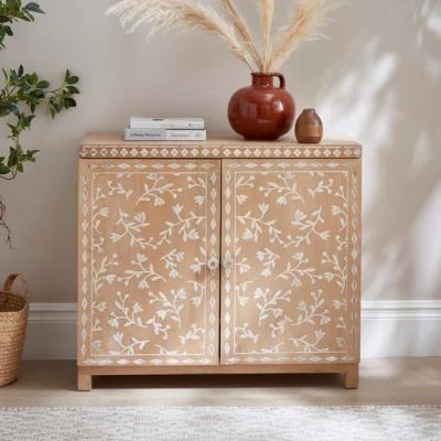 Dunelm Florrie Carved Small Sideboard, Mango Wood