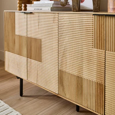 Dunelm Spencer Large Sideboard, Mango Wood Natural