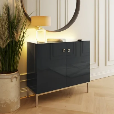 Dunelm Return - Lyra Tall Smart Sideboard, Onyx Black