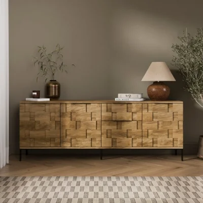 Dunelm Watson Extra Wide Sideboard, Wood Effect