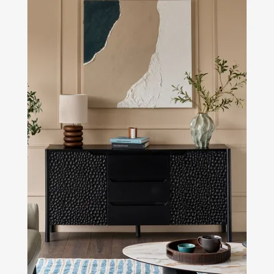 Danetti Knox black wood large sideboard