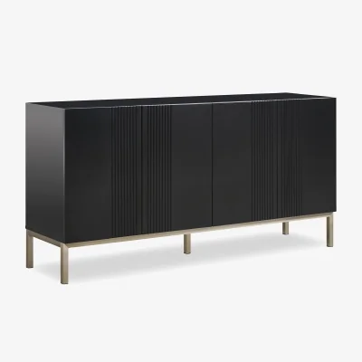 Furniture Village Delta 4 Door Sideboard with Smart LED Lighting - Black