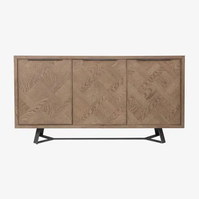 Furniture123 Chevron Aged Oak 3 Door Sideboard