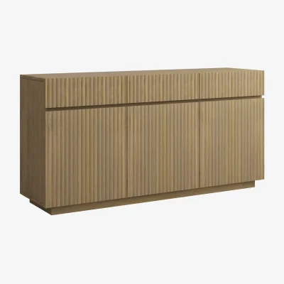 Furniture123 Large Oak Fluted Sideboard with Cupboards and Drawers - Hazel
