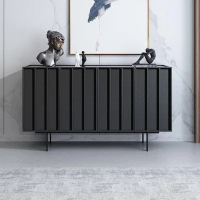 Furniture123 Blackened Oak Sideboard - 4 Doors - Helmer