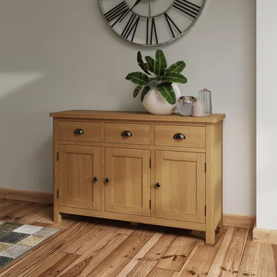 Furniture123 Rustic Oak 3 Door Sideboard