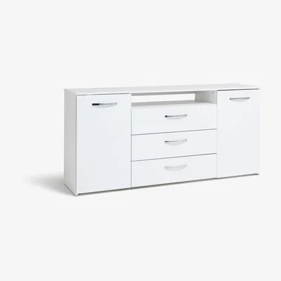 Habitat Habitat Hayward 2 Door 3 Drawer Sideboard - White Gloss