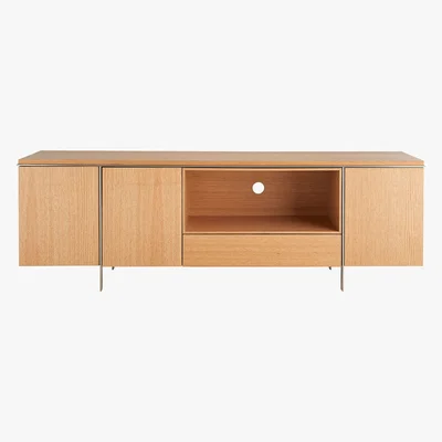 Habitat WATSON Oak and stainless-steel TV stand