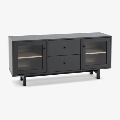 Habitat Habitat Jadon 2 Door 2 Drawer Sideboard - Dark Grey & Oak