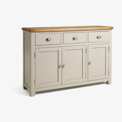 Habitat Habitat Kent 3 Door Oak & Oak Veneer Sideboard - Two Tone