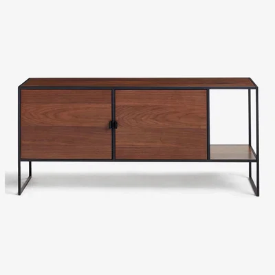 John Lewis House by John Lewis Dice TV Stand Sideboard for TVs up to 43", Walnut/Black