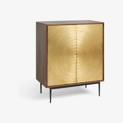 John Lewis John Lewis & Partners + Swoon Gilbert Storage Cabinet, Gold/Brown