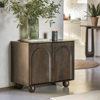 Knees Arc 2 Door Mango Wood Sideboard - Walnut