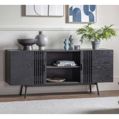 Knees Holsen Oak Veneer Sideboard - Black