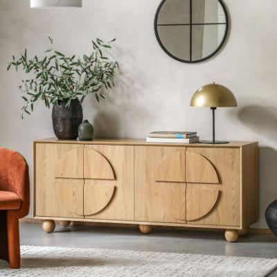 Knees Cohen 4 Door Oak Finish Sideboard - Natural