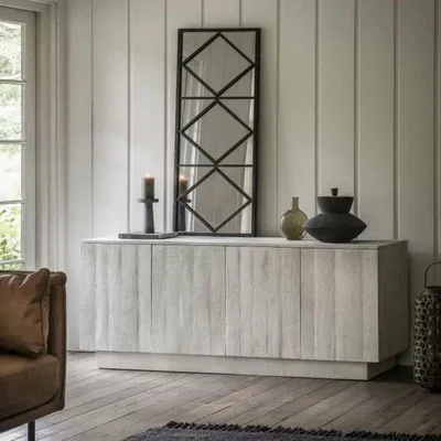 Knees Iowa Mango Wood Sideboard - Whitewash