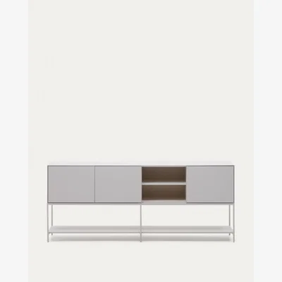 Kave Home Vedrana 3-door sideboard white lacquered MDF 195 x 80 cm