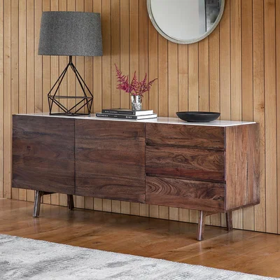 La Redoute Dhuburi Marble & Walnut Rustic Sideboard