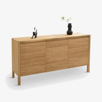 La Redoute Adelita Sideboard with Three Doors in Oak and Oak Veneer