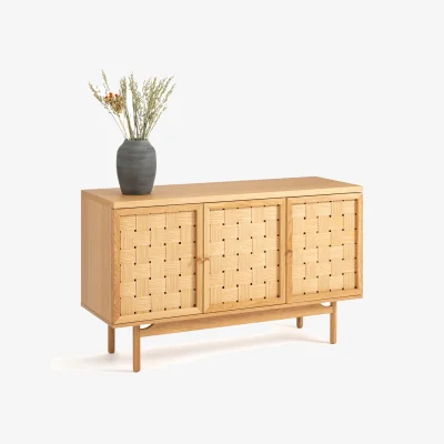 La Redoute Lupin 3-Door Woven Oak Sideboard