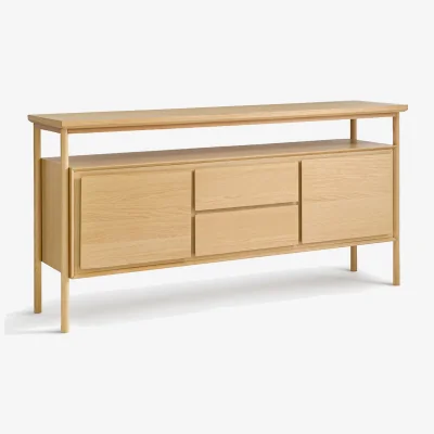 La Redoute Elina Sideboard with 2 Doors and 2 Drawers in Oak Veneer